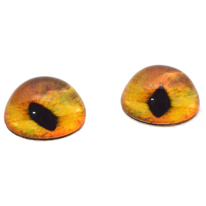 High Domed Creamy Orange Cat Glass Eyes