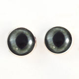 Sew On Buttons Dark Gray Cat Glass Eyes