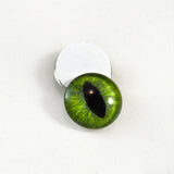 Dark Lime Green Cat Glass Eyes