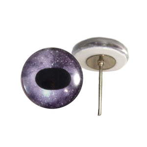 Dark Purple Unicorn Glass Eyes on Wire Pin Posts