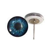 Deep Blue Human Glass Eyes on Wire Pin Posts