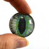 25mm Green and Peach Dragon Glass Eye