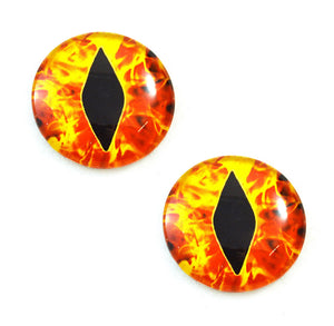 Fiery Flames Dragon Glass Eye