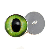 16mm Sew On Buttons Friendly Green Dragon Glass Eyes