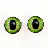 Sew On Buttons Friendly Green Dragon Glass Eyes