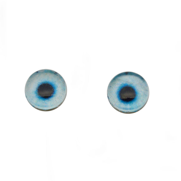 8mm Glow in the Dark Soft Blue Round Glass Eyes