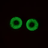 Glow in the Dark Sew On Button 16mm Zombie Glass Eyes