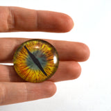 Gold and Teal Green Dragon Glass Eye