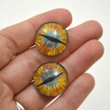 20mm Gold and Teal Green Dragon Glass Eyes