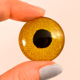 Gold Glitter Sparkling Glass Eye