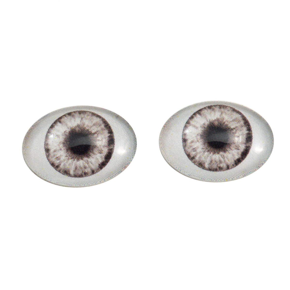 YEUX EN VERRE OVAL REAL GRIS ARDOISE 18 mm GLASS EYES POUR POUPÉE BJD