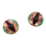 High Domed Green and Orange Dragon Glass Eyes