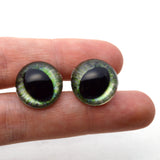 16mm Green and Peachy Cream Dragon or Cat Plastic Safety Eyes