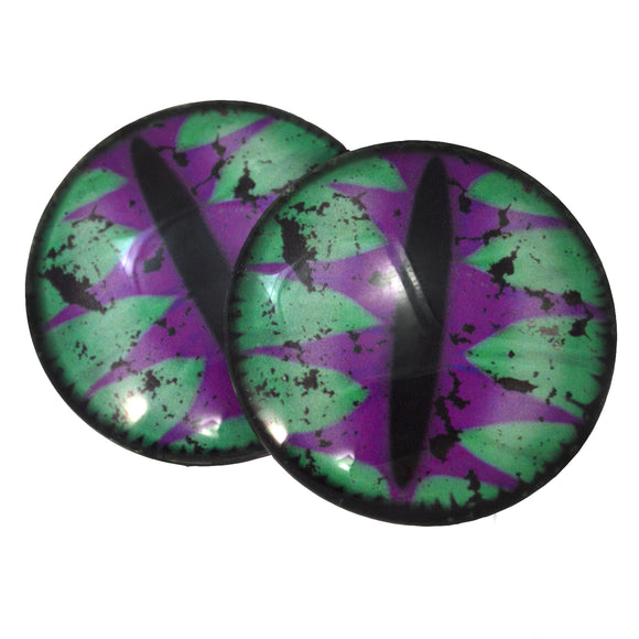 Green and Purple Fantasy Dragon Glass Eyes