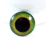 Green and Yellow Celtic Weave Glass Eye