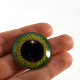 Green and Yellow Celtic Weave Glass Eye