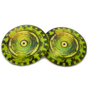 Green Cogs Cyberpunk Glass Eyes