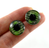 16mm Green Code Cyberpunk Glass Eyes