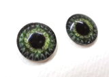 Steampunk Gear Glass Eyes in Olive Green
