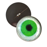 Sew On Buttons Bright Green Human Glass Eyes with Whites