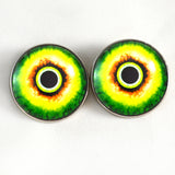 Sew On Buttons Green Monster Glass Eyes