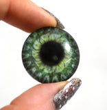 Steampunk Gear Glass Eye in Olive Green
