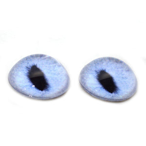 High Domed Realistic Pale Blue Cat Glass Eyes
