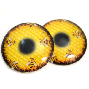 Honeycomb Bees Glass Eyes
