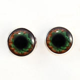 Sew On Buttons Green and Brown Human Glass Eyes