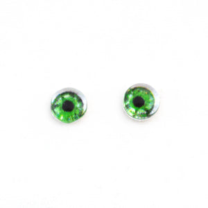 Small 6mm Intense Green Doll Glass Eyes with Whites