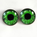 Sew On Buttons Intense Green Glass Eyes