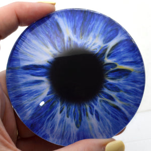 Large 78mm Intense Ice Blue Human Glass Eyes 3 Inch