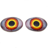 Fierce Orange and Yellow Space Assassin Oval Glass Eyes