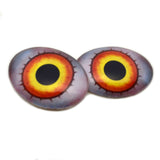 Fierce Orange and Yellow Space Assassin Oval Glass Eyes