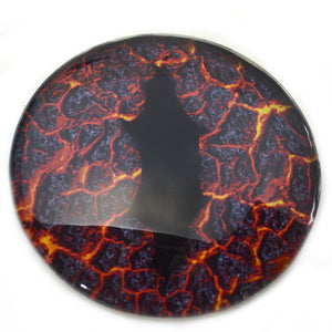 Large 78mm Lava Dragon Glass Eyes 3 Inch Huge Pair