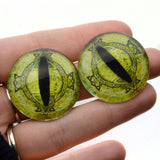Light Green Fantasy Celtic Dragon Glass Eyes