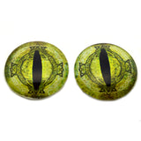 Light Green Fantasy Celtic Dragon Glass Eyes