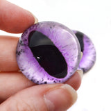 High Domed Light Purple Cat or Dragon Glass Eyes