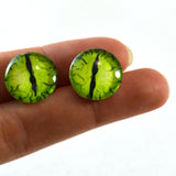 16mm Lime Green Dragon Glass Eyes