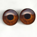 Sew On Buttons Medium Brown Human Glass Eyes