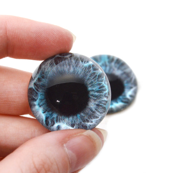 High Domed Mint Blue Mermaid Glass Eyes