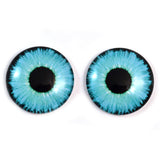 Blue Neon Glass Eyes for Dolls and Polymer Clay