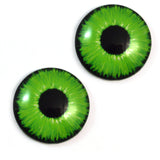Green Neon Glass Eyes for Dolls and Polymer Clay