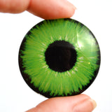 Green Neon Glass Eyes for Dolls and Polymer Clay