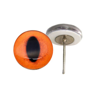 Orange Fox Glass Eyes on Wire Pin Posts