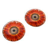 Red Orange Sunflower Glass Eyes