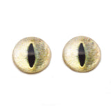 High Domed Pale Yellow Realistic Cat Glass Eyes
