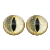 High Domed Pale Yellow Realistic Cat Glass Eyes