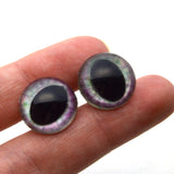 16mm Purple and Green Pastel Cat or Dragon Plastic Safety Eyes