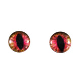Pink and Brown Cat or Dragon Glass Eyes